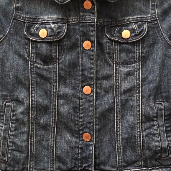 GAP KIDS Dark Rinse Denim Jacket Snap Front Lrg 10 - Picture 3 of 6